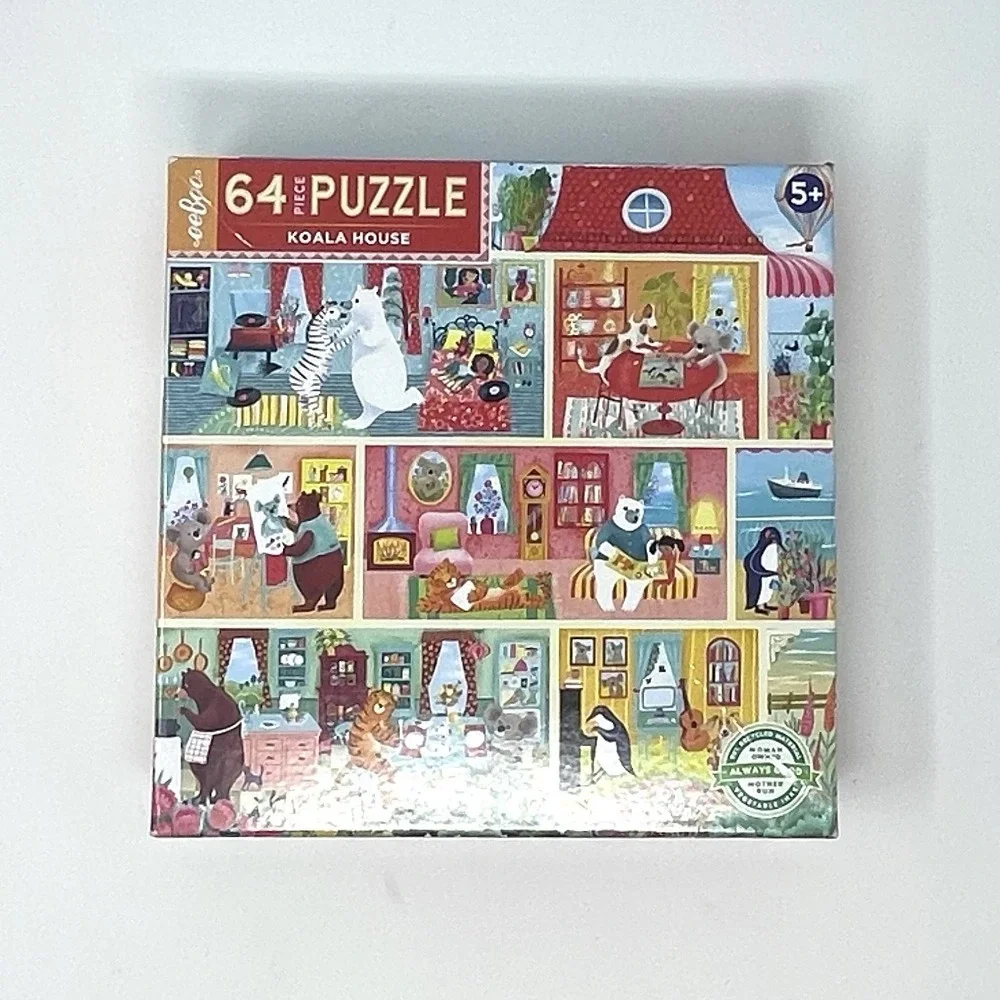 Lot of 2 Puzzles Peppa Pig Floor Puzzle + eeBoo Koala House 64‎ piece Puzzle - Picture 4 of 7